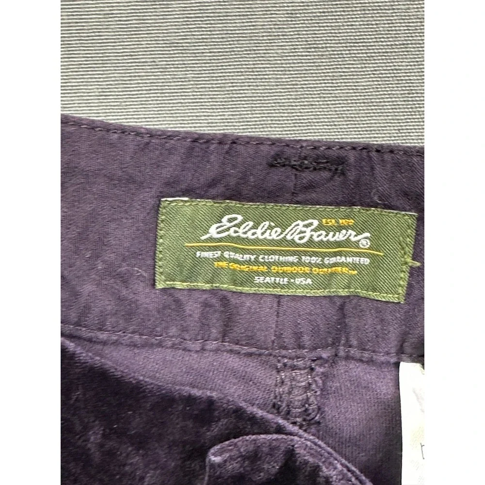 Eddie Bauer Purple Corduroy Pants Women Wide Leg Velvet Texture Trousers size 10 - Picture 2 of 16